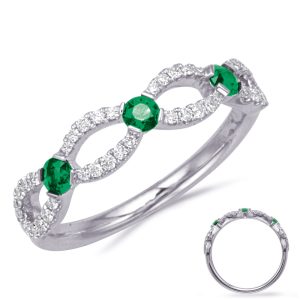 White Gold Emerald & Diamond Ring