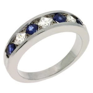 Sapphire & Dia White Gold Ring