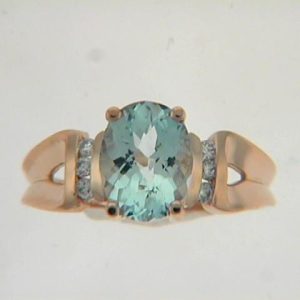Aquamarine & Diamond Ring