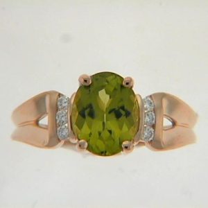 Peridot & Diamond Ring