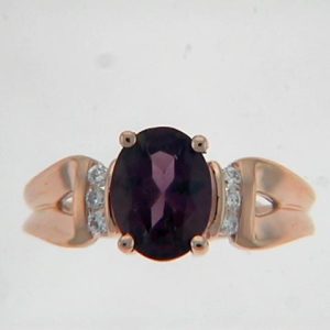 Rhodolite & Diamond Ring