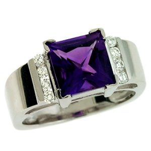 Amethyst & Diamond Ring