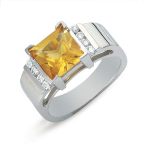 Garnet. & Diamond Ring
