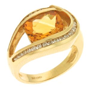 Citrine & Diamond Ring