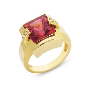 Pink Tourmaline & Diamond Ring