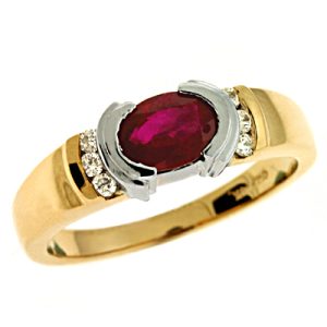 Yellow & White Gold Ruby & Diamond Ring