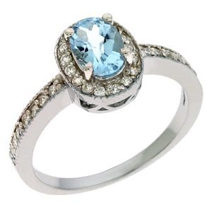 Aquamarine & Diamond Ring
