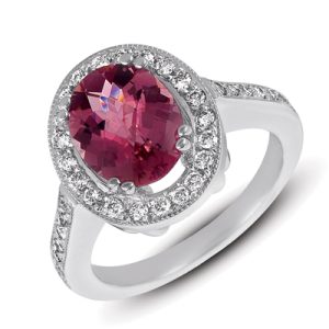Pink Tourmaline & Diamond Ring