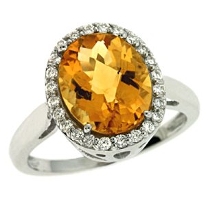 Citrine & Diamond Ring
