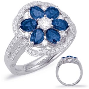 White Gold Sapphire & Diamond Ring