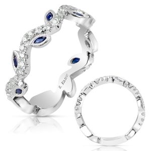 White Gold Sapphire & Diamond Band