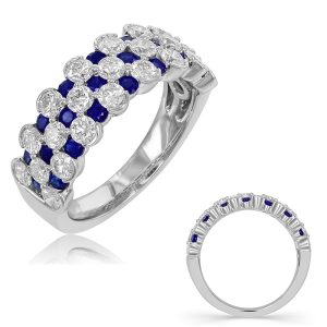 White Gold Sapphire & Diamond Band