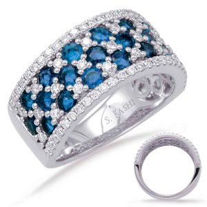 White Gold Sapphire & Diamond Ring