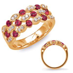 Yellow Gold Ruby & Diamond Ring