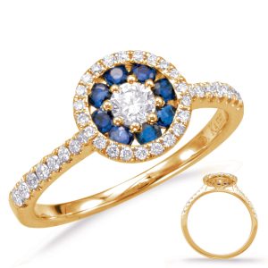 Yellow Gold Sapphire & Diamond Ring