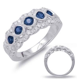 White Gold Sapphire & Diamond Ring