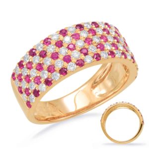 Yellow Gold Ruby & Diamond Ring