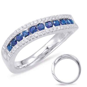 White Gold Sapphire & Diamond Ring
