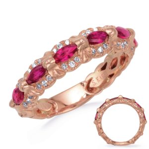 Rose Gold Ruby & Diamond Ring