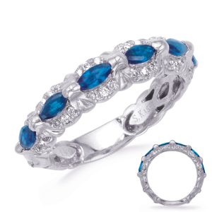 White Gold Sapphire & Diamond Ring