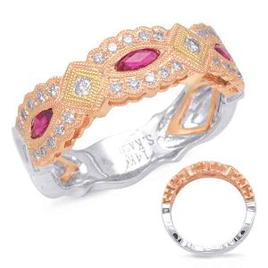 Rose Yellow White Ruby & Diamond Ring