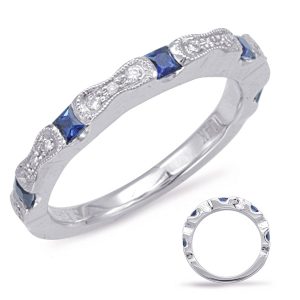 White Gold Sapphire & Diamond Ring