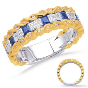 Yellow & White Sapphire & Diamond Ring