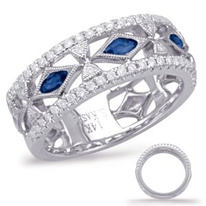 White Sapphire & Diamond Ring