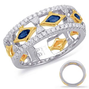 Yellow & White Sapphire & Diamond Ring