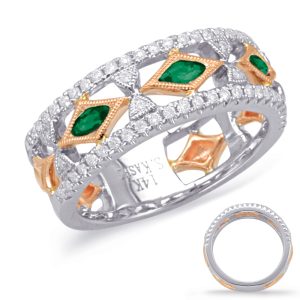 Rose & White Gold Tsavorite Diamond Ring
