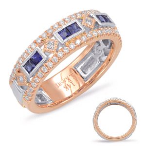 Rose & White Gold Sapphire & Diamond Rin