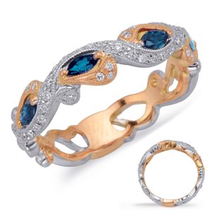 Rose & White Sappphire & Diamond Ring