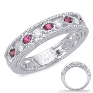 White Gold Ruby & Diamond Ring