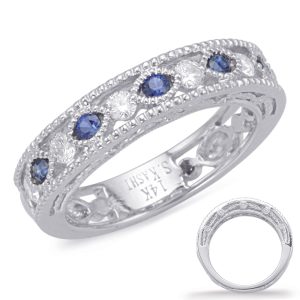 White Gold Sapphire & Diamond Ring