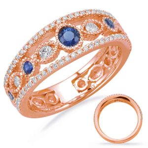 Rose Gold Sapphire & Diamond Ring