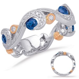Rose & White Gold Sapphire & Diamond Rin