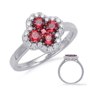 White Gold Ruby & Diamond Ring