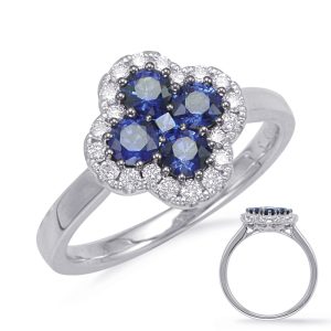 White Gold Sapphire & Diamond Ring