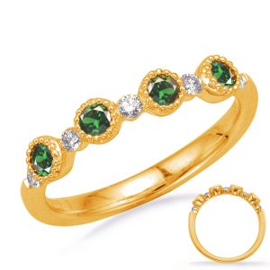 Yellow Gold Emerald & Diamond Ring