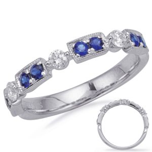 White Gold Sapphire & Diamond Ring
