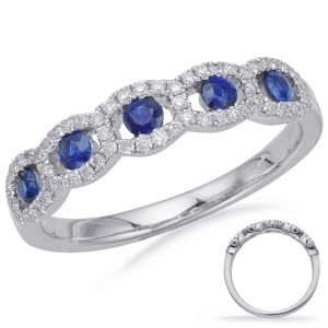 White Gold Sapphire & Diamond Ring