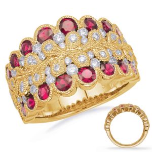 Yellow & White Gold Ruby & Diamond Ring