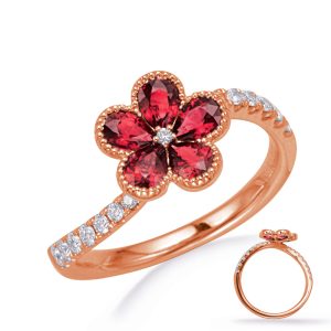 Rose Gold Ruby & Diamond Ring
