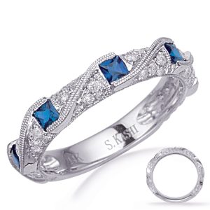 White Gold Sapphire & Diamond Ring