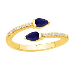 Yellow Gold Sapphire & Diamond Ring