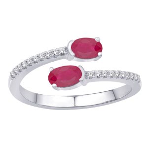 White Gold Ruby & Diamond Ring