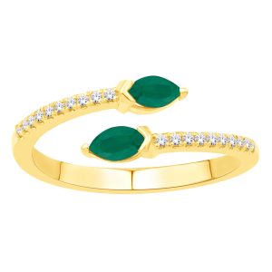 Yellow Gold Emerald & Diamond Ring