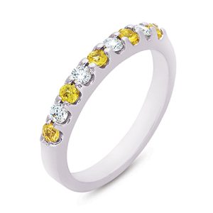 Yellow Sapphire & Diamond Band