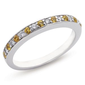 Yellow Sapphire & Diamond Ring