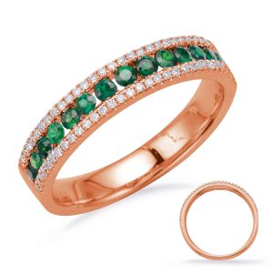 Rose Gold Emerald & Diamond Ring
